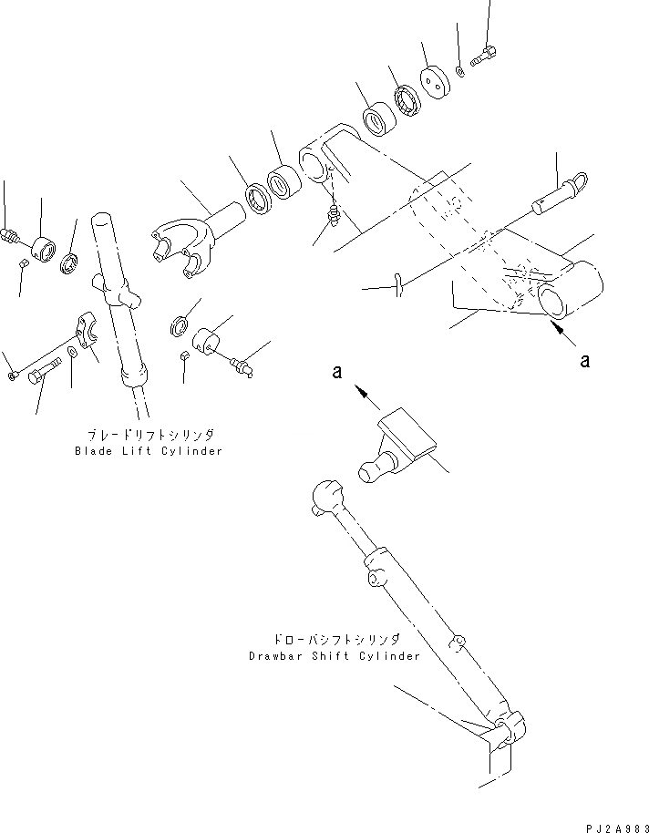 Схема запчастей Komatsu GD405A-3 - ПОДЪЕМ ОТВАЛА РАБОЧЕЕ ОБОРУДОВАНИЕ