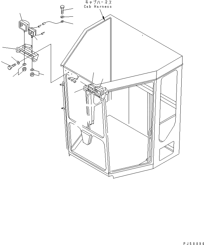 Схема запчастей Komatsu GD405A-3S - ГОЛОВНОЕ ОСВЕЩЕНИЕ И ПРОТИВОТУМАНН. ФАРЫ (КАБИНА ВЕРХН. КРЕПЛЕНИЕ ТИП) КОМПОНЕНТЫ ДВИГАТЕЛЯ И ЭЛЕКТРИКА