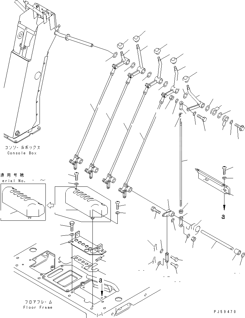 Схема запчастей Komatsu GD405A-3S - ГИДРАВЛ РЫЧАГ УПРАВЛ-Я¤ ЛЕВ. (ДЛЯ 5-СЕКЦИОНН. КЛАПАН) СИСТЕМА УПРАВЛЕНИЯ