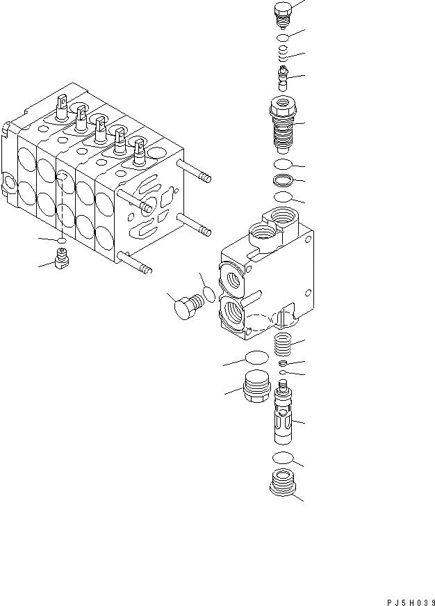Схема запчастей Komatsu GD405A-3S - УПРАВЛЯЮЩ. КЛАПАН (5-СЕКЦИОНН.) (/) (ЛЕВ.) (С ЗУБЧ. МУФТОЙ ЦИРКУЛ. РЕВЕРСА) ГИДРАВЛИКА