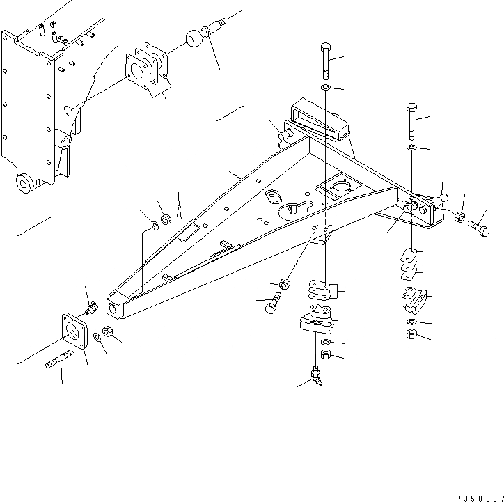 Схема запчастей Komatsu GD405A-3S - СЦЕПНОЕ УСТРОЙСТВО (ДЛЯ 9 DEG. ГРУПП.) РАБОЧЕЕ ОБОРУДОВАНИЕ