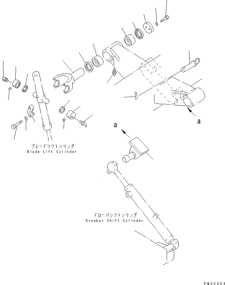 Схема запчастей Komatsu GD405A-3S - ПОДЪЕМ ОТВАЛА РАБОЧЕЕ ОБОРУДОВАНИЕ