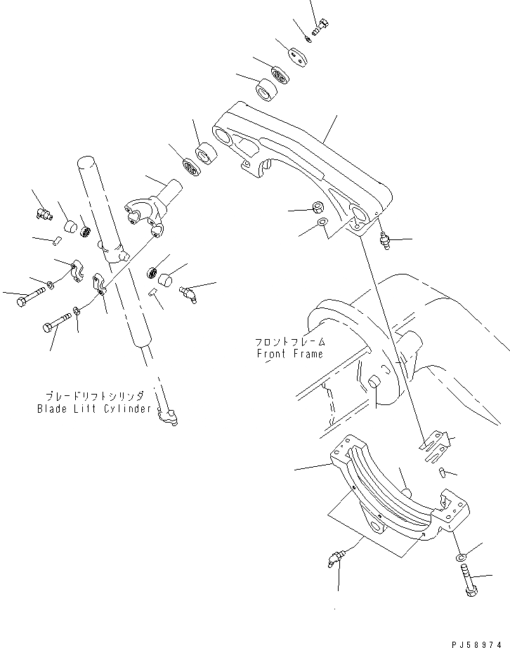 Схема запчастей Komatsu GD405A-3S - ПОДЪЕМ ОТВАЛА (ДЛЯ 9 DEG. ГРУПП.) РАБОЧЕЕ ОБОРУДОВАНИЕ