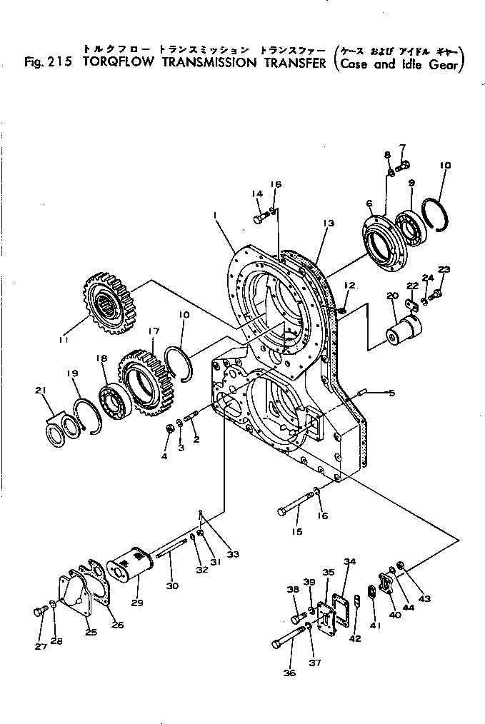 Схема запчастей Komatsu GD40HT-2 - ТРАНСМИССИОННАЯ ПЕРЕДАЧА (КОРПУС И IDLE ПРИВОД) СИЛОВАЯ ПЕРЕДАЧА
