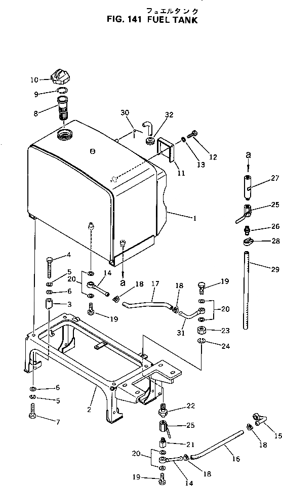 Схема запчастей Komatsu GD500R-2A - ТОПЛИВН. БАК. КОМПОНЕНТЫ ДВИГАТЕЛЯ И ЭЛЕКТРИКА
