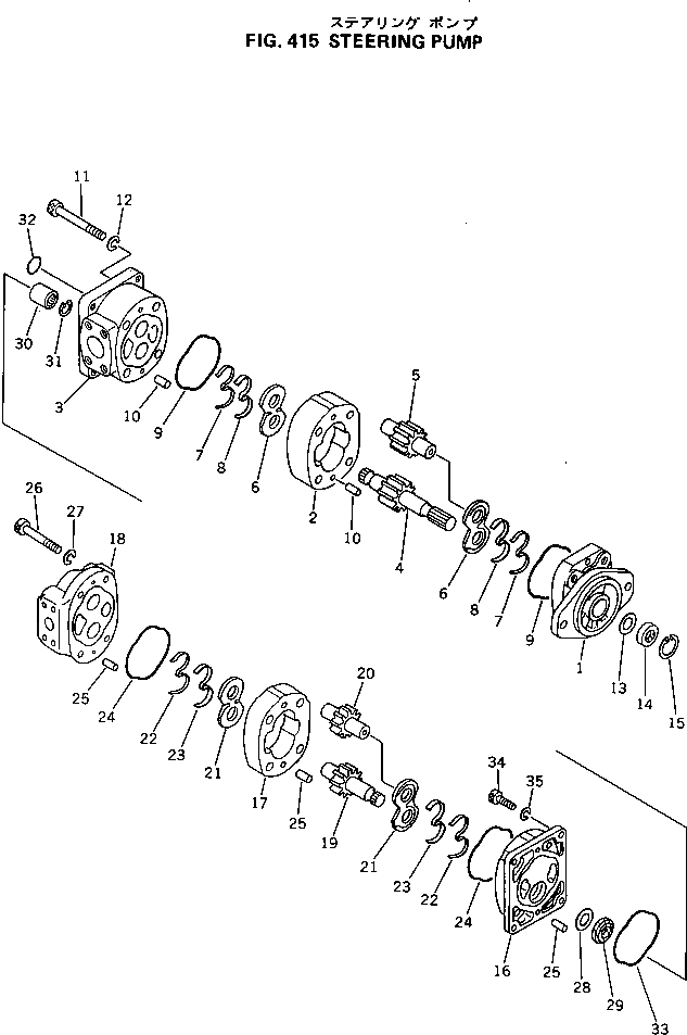 Схема запчастей Komatsu GD500R-2A - НАСОС РУЛЕВ. УПРАВЛ-Я СИСТЕМАУПРАВЛЕНИЯ ПОВОРОТОМ