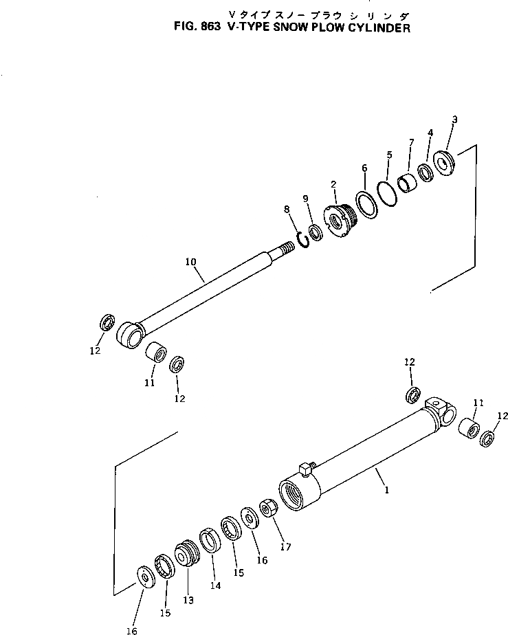 Схема запчастей Komatsu GD500R-2A - СНЕГООЧИСТИТ. V-ТИПА ЦИЛИНДР ОПЦИОННЫЕ КОМПОНЕНТЫ