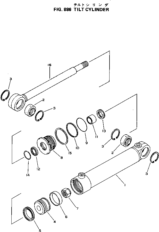 Схема запчастей Komatsu GD500R-2A - ЦИЛИНДР ПЕРЕКОСА ОПЦИОННЫЕ КОМПОНЕНТЫ