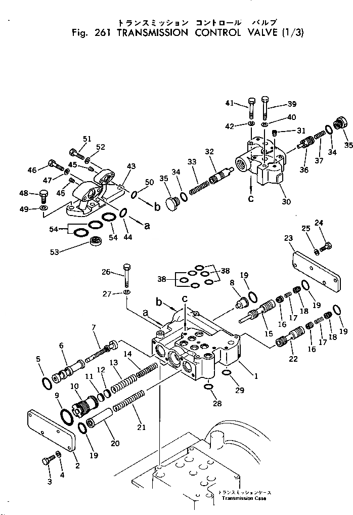 Схема запчастей Komatsu GD505A-2 - ТРАНСМИССИЯ (УПРАВЛЯЮЩ. КЛАПАН) (/) СИЛОВАЯ ПЕРЕДАЧА