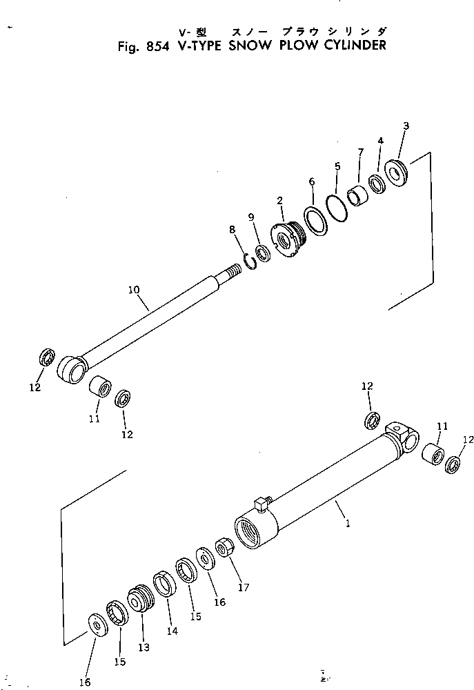 Схема запчастей Komatsu GD505A-2 - ГИДРОЦИЛИНДР ПОДЪЕМА (ДЛЯ СНЕГООЧИСТИТ. V-ТИПА) ОПЦИОННЫЕ КОМПОНЕНТЫ