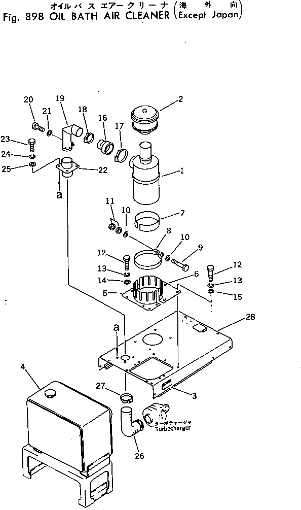 Схема запчастей Komatsu GD505A-2 - МАСЛ. BATH ВОЗДУХООЧИСТИТЕЛЬ (КРОМЕ ЯПОН.) ОПЦИОННЫЕ КОМПОНЕНТЫ