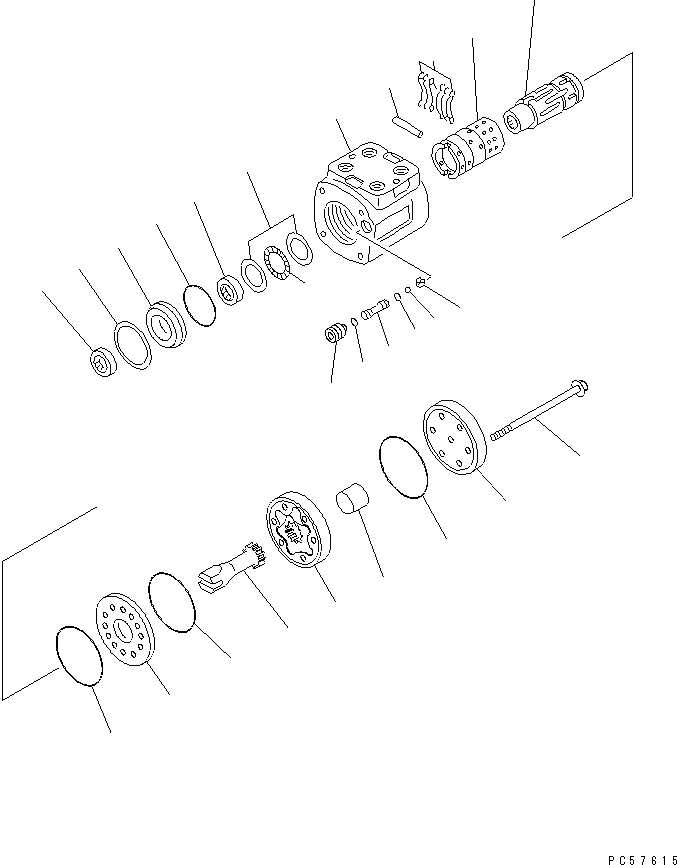 Схема запчастей Komatsu GD505A-3A - КЛАПАН РУЛЕВОГО УПРАВЛЕНИЯ (/) СИЛОВАЯ ПЕРЕДАЧА