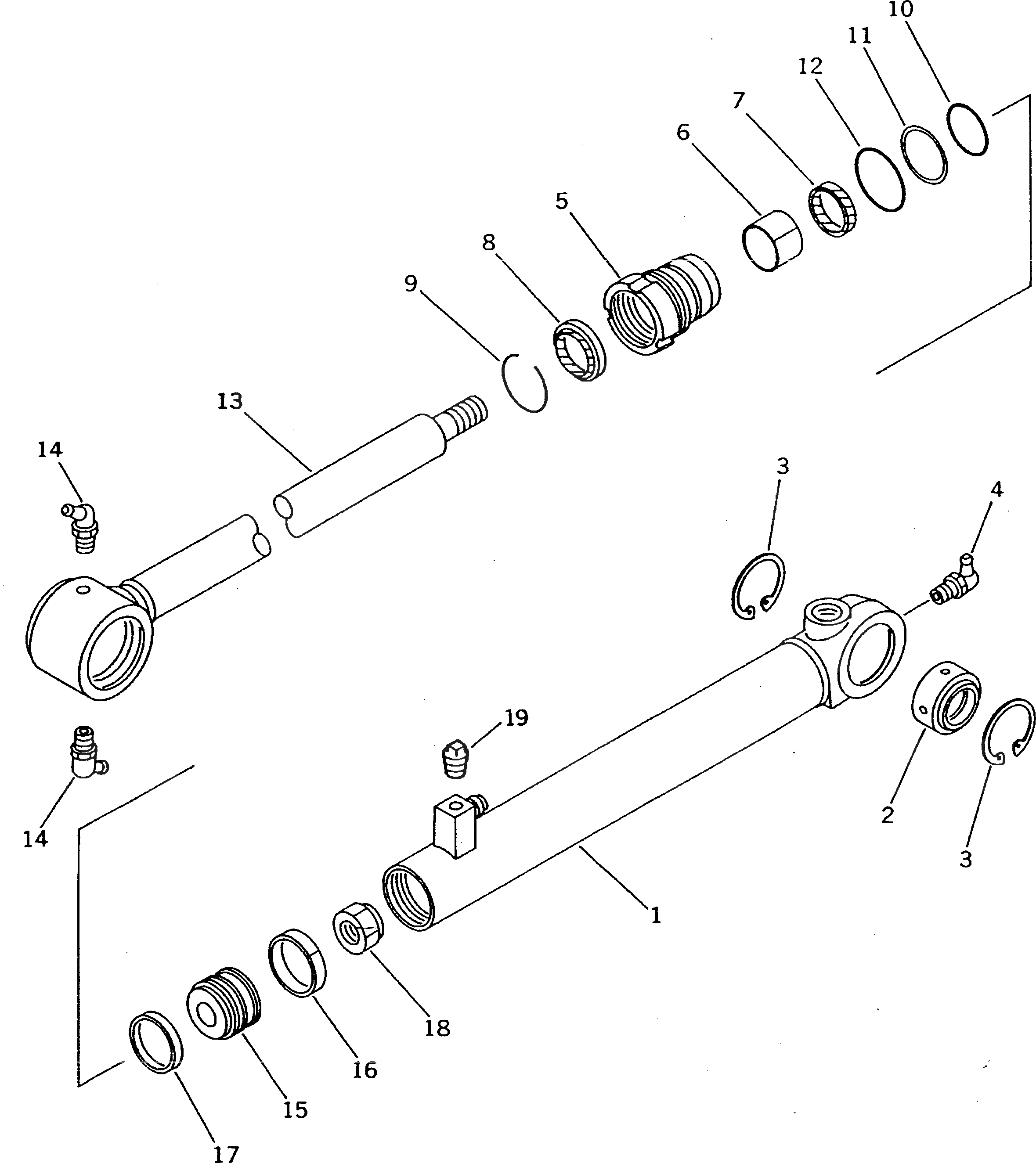 Схема запчастей Komatsu GD505A-3A - ЦИЛИНДР РУЛЕВ. УПР-Я СИЛОВАЯ ПЕРЕДАЧА