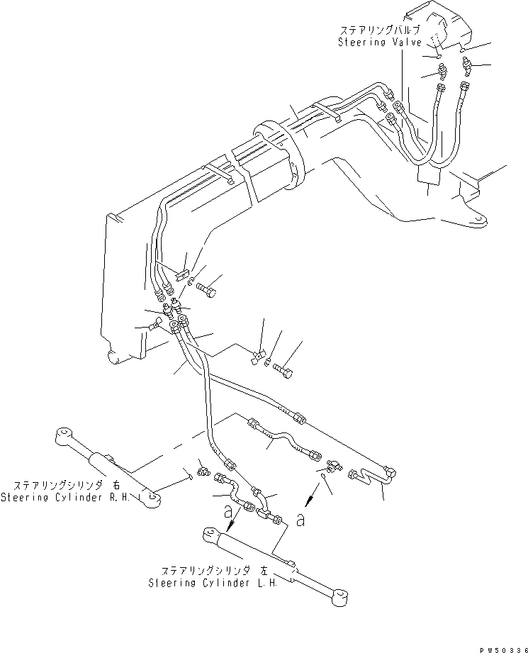 Схема запчастей Komatsu GD505A-3A - ГИДРАВЛИКА РУЛ. УПРАВЛЕНИЯ (/) СИЛОВАЯ ПЕРЕДАЧА