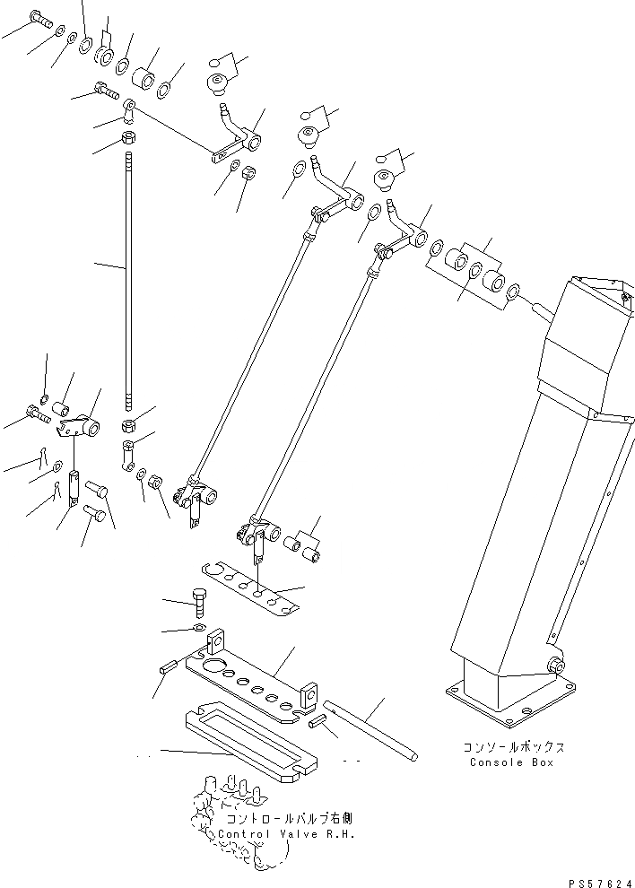 Схема запчастей Komatsu GD505A-3A - ГИДРАВЛ РЫЧАГ УПРАВЛ-Я¤ ПРАВ. СИСТЕМА УПРАВЛЕНИЯ