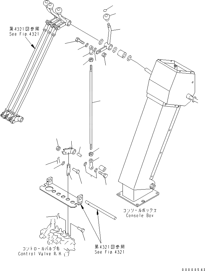 Схема запчастей Komatsu GD505A-3A - ГИДРАВЛ РЫЧАГ УПРАВЛ-Я¤ ПРАВ. (ДЛЯ НАКЛОНЯЕМ.) СИСТЕМА УПРАВЛЕНИЯ