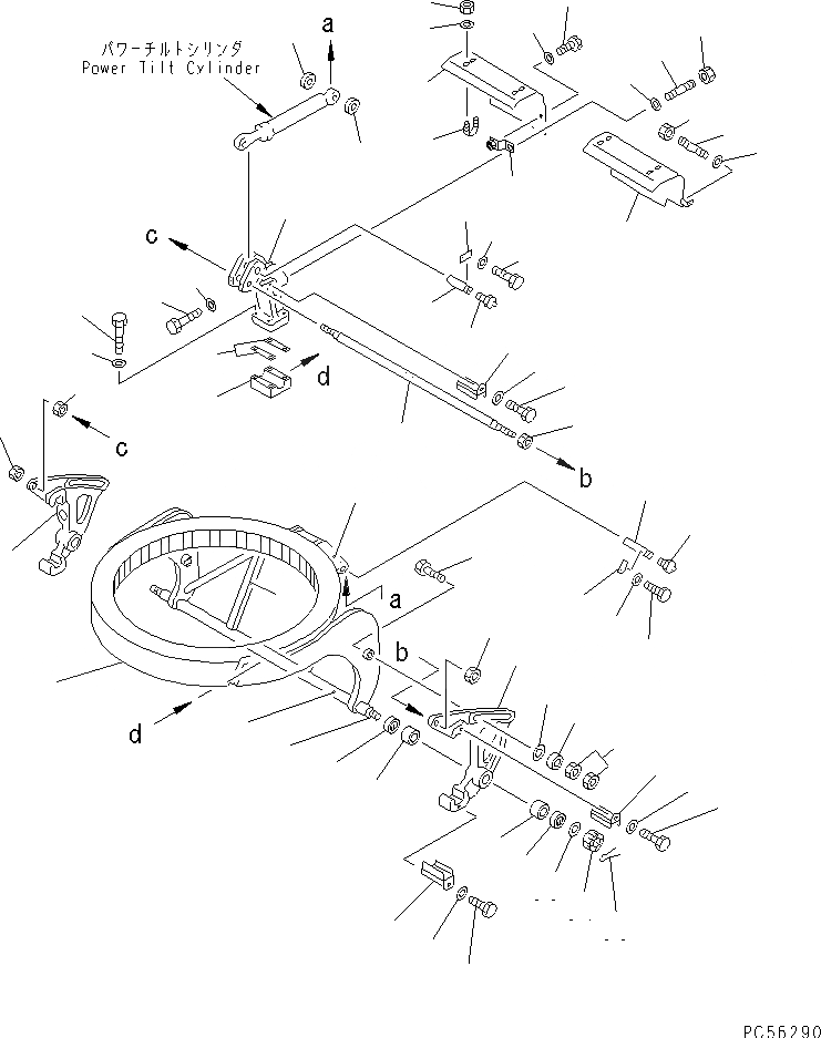 Схема запчастей Komatsu GD505A-3A - КОЛЬЦЕВ. СУППОРТ (С НАКЛОНЯЕМ.) РАБОЧЕЕ ОБОРУДОВАНИЕ