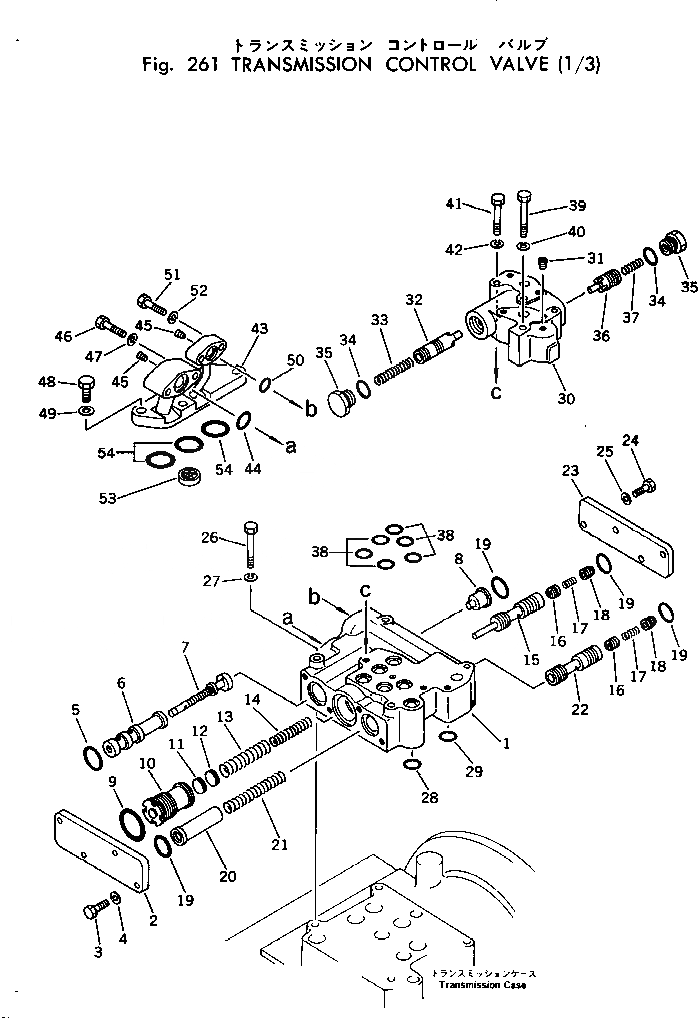 Схема запчастей Komatsu GD505A-2 - ТРАНСМИССИЯ (УПРАВЛЯЮЩ. КЛАПАН) (/) СИЛОВАЯ ПЕРЕДАЧА