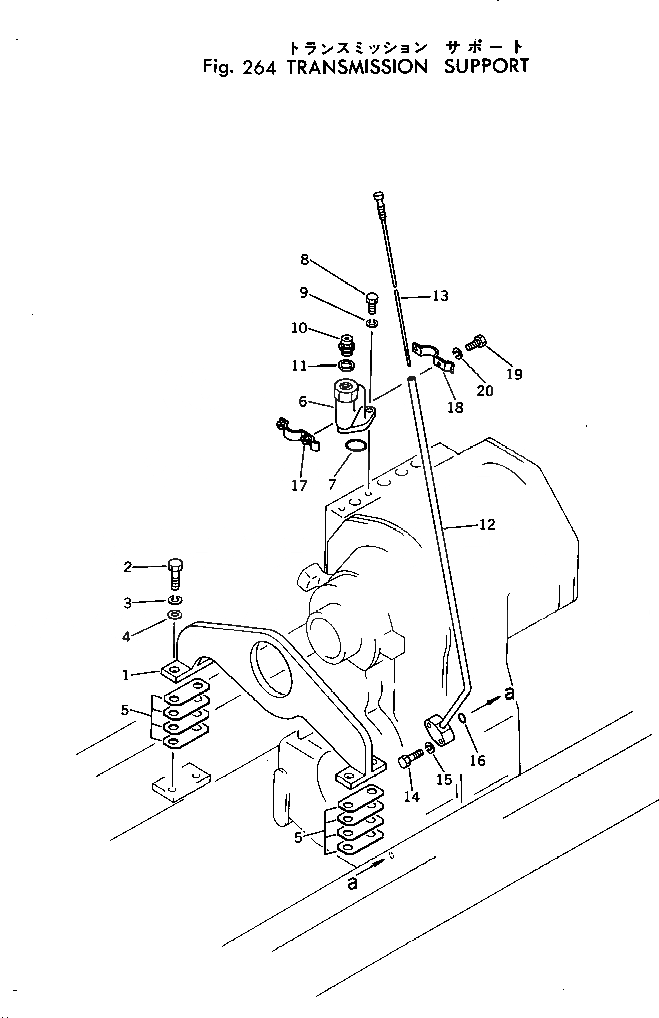 Схема запчастей Komatsu GD505A-2 - ТРАНСМИССИЯ СУППОРТ СИЛОВАЯ ПЕРЕДАЧА