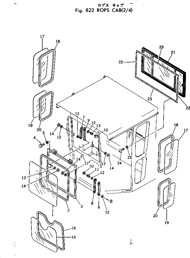 Схема запчастей Komatsu GD505A-2 - КАБИНА ROPS (/) (ОКОНН. СТЕКЛА) ОПЦИОННЫЕ КОМПОНЕНТЫ