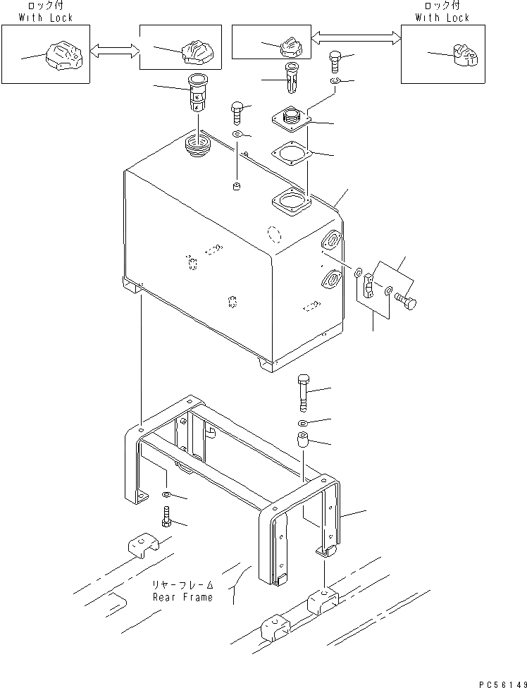 Схема запчастей Komatsu GD505A-3 - ТОПЛИВН. И ГИДР. БАК.(№-) КОМПОНЕНТЫ ДВИГАТЕЛЯ И ЭЛЕКТРИКА