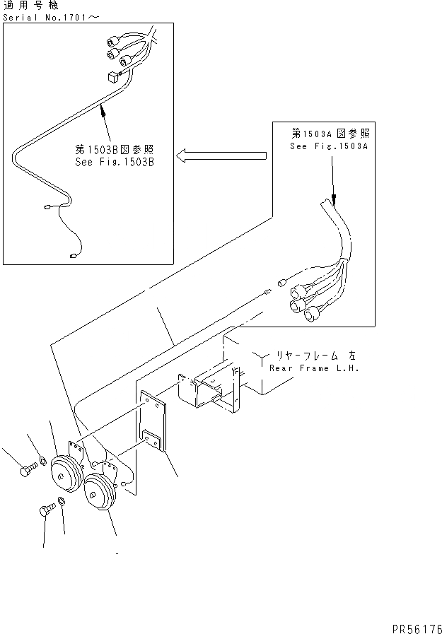 Схема запчастей Komatsu GD505A-3 - ДОПОЛН. ЗВУК. СИГНАЛ.(№-) КОМПОНЕНТЫ ДВИГАТЕЛЯ И ЭЛЕКТРИКА