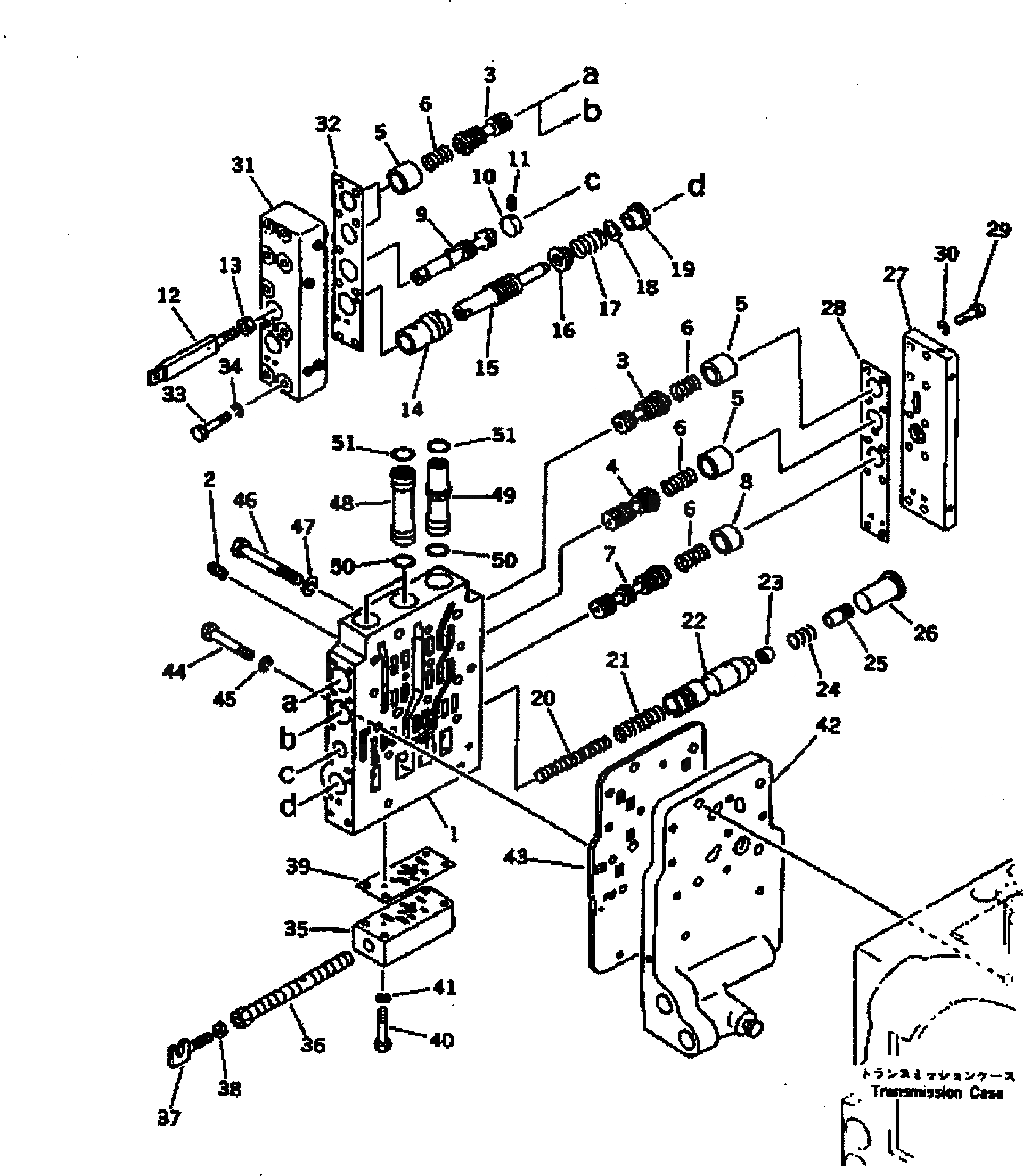 Схема запчастей Komatsu GD505A-3 - ТРАНСМИССИЯ (УПРАВЛЯЮЩ. КЛАПАН) (/) СИЛОВАЯ ПЕРЕДАЧА