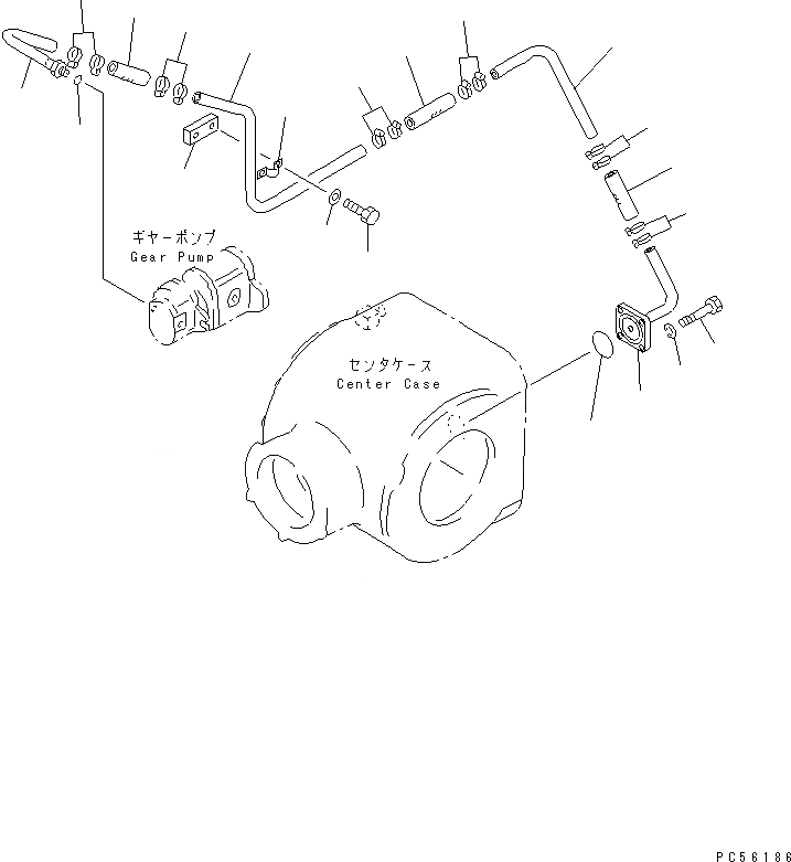 Схема запчастей Komatsu GD505A-3 - бЛОК. ДИФФЕРЕНЦИАЛА ТРУБЫ (/) (КОРПУС - НАСОС)(№-7) СИЛОВАЯ ПЕРЕДАЧА