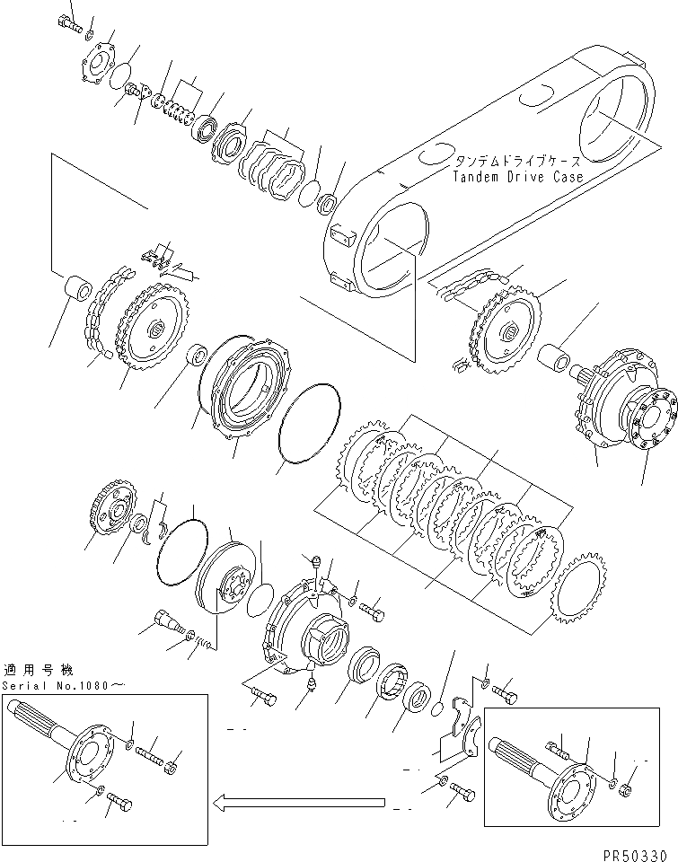 Схема запчастей Komatsu GD505A-3 - СДВОЕНН. ПРИВОД ПРИВОД И ЦЕПЬ СИЛОВАЯ ПЕРЕДАЧА