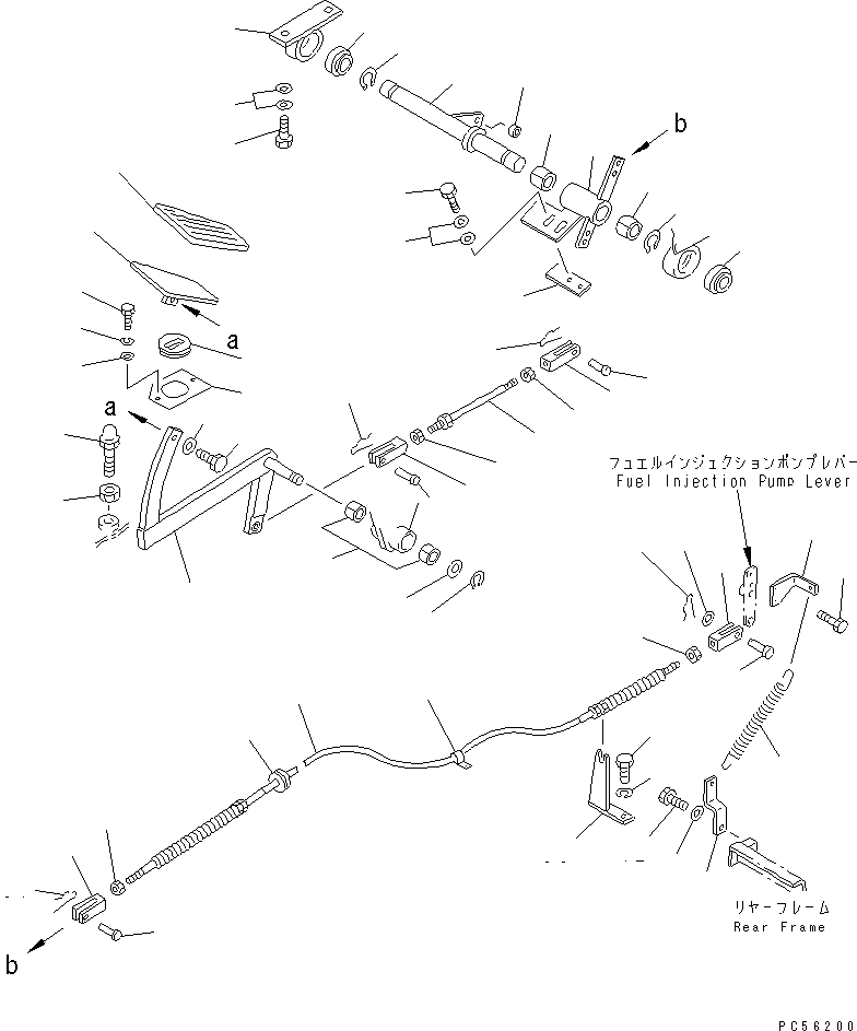 Схема запчастей Komatsu GD505A-3 - АКСЕЛЕРАТОР ПЕДАЛЬ(№-97) СИСТЕМА УПРАВЛЕНИЯ