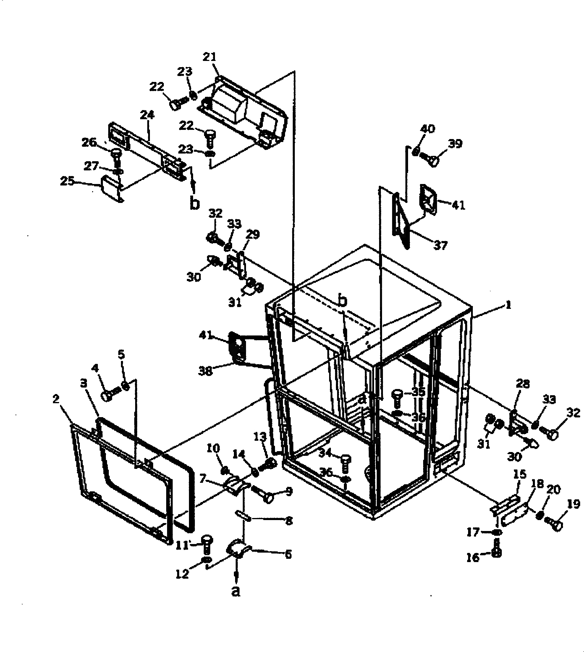 Схема запчастей Komatsu GD505A-3 - КАБИНА (ПЕРЕДН. НИЖН. ДВОРНИКИ -ТИП) (/) (КУЗОВ)(№-) РАМА И ЧАСТИ КОРПУСА