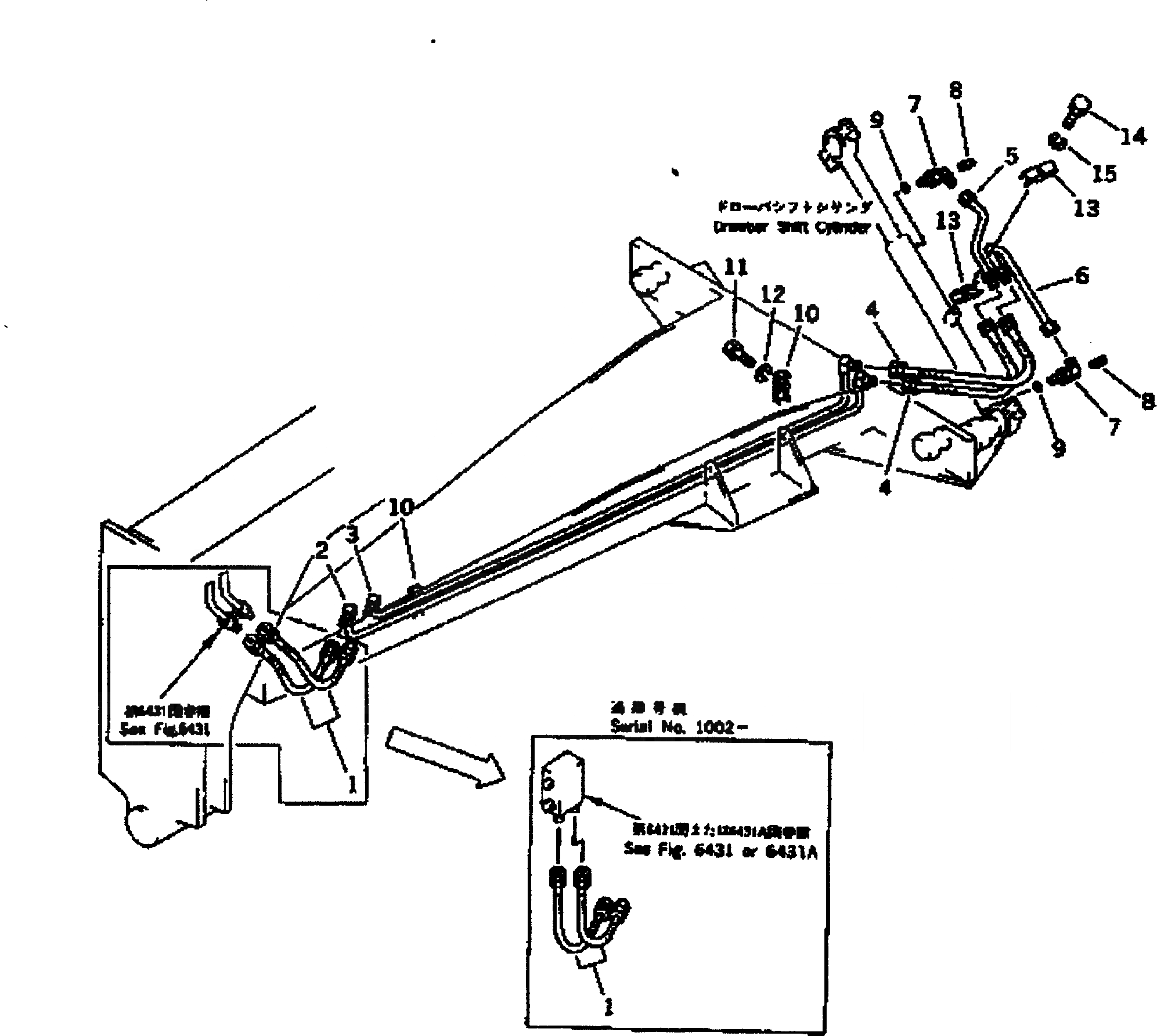 Схема запчастей Komatsu GD505A-3 - ГИДРОЛИНИЯ (СЦЕПНОЕ УСТРОЙСТВО SHIFT ЛИНИЯ ЦИЛИНДРА) (/) ГИДРАВЛИКА