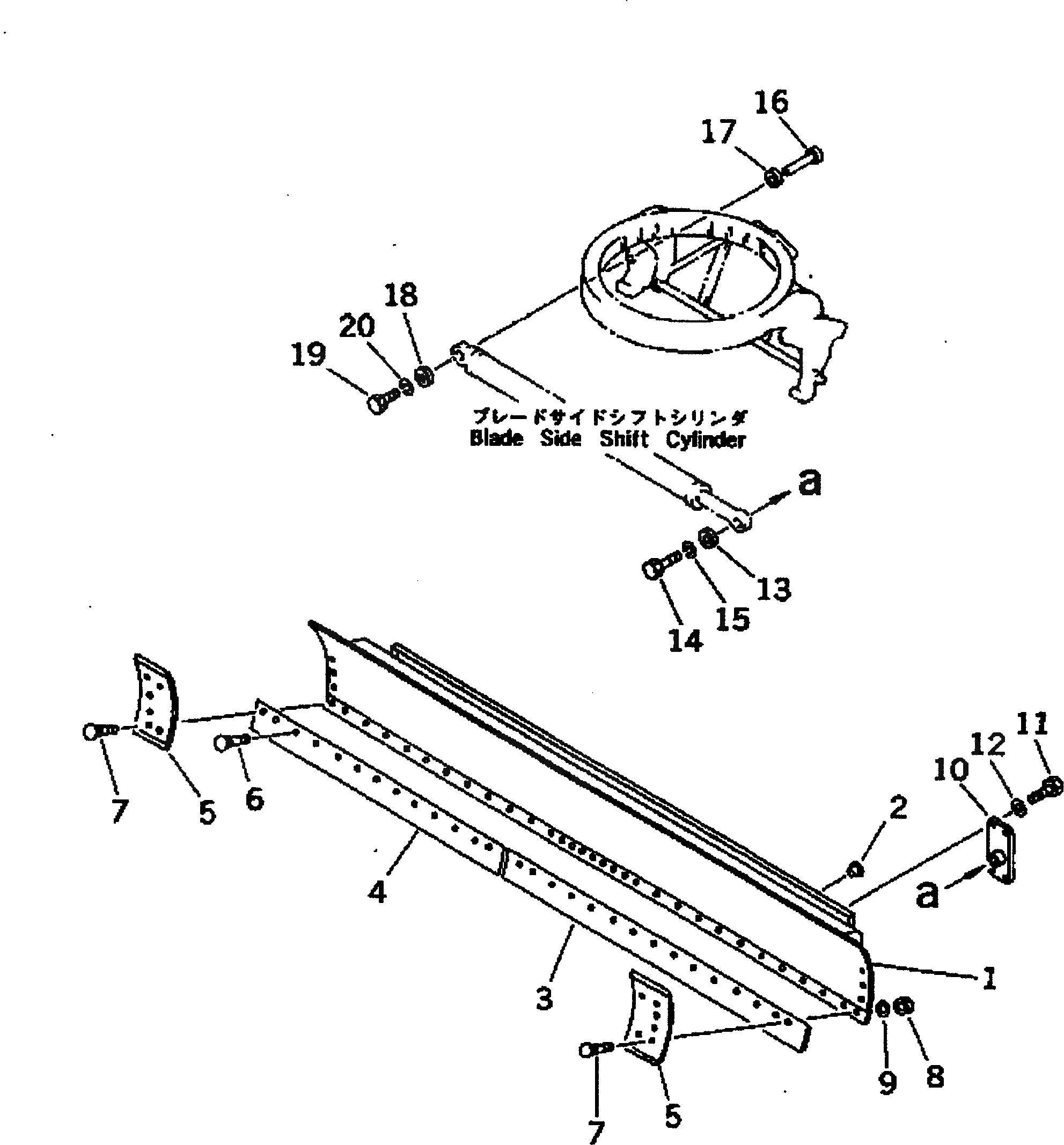 Схема запчастей Komatsu GD505A-3 - ОТВАЛ¤ ШИР. MM (С НАКЛОНЯЕМ.) РАБОЧЕЕ ОБОРУДОВАНИЕ