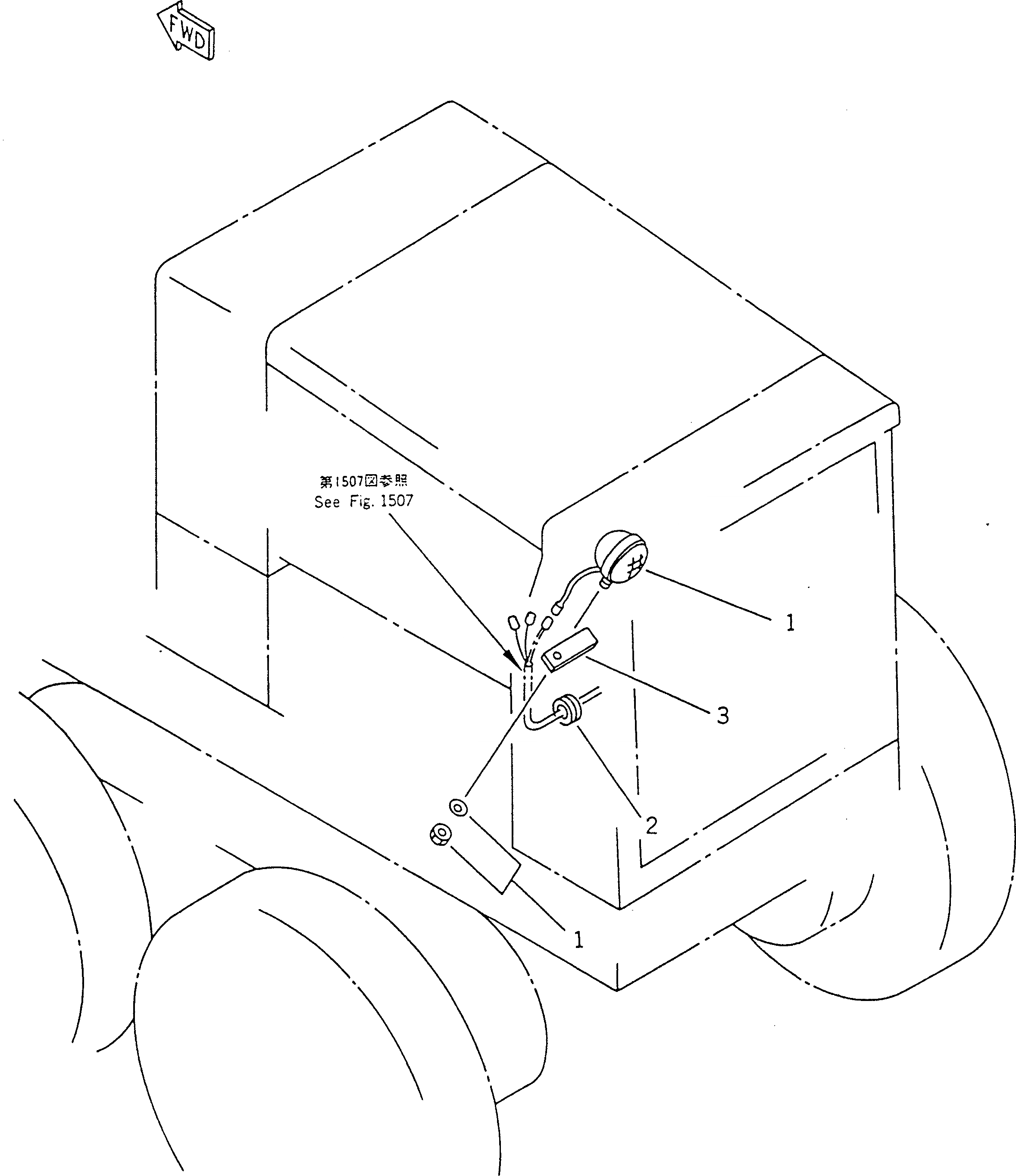 Схема запчастей Komatsu GD510R-1 - ЗАДН. РАБОЧ. ОСВЕЩЕНИЕ КОМПОНЕНТЫ ДВИГАТЕЛЯ И ЭЛЕКТРИКА