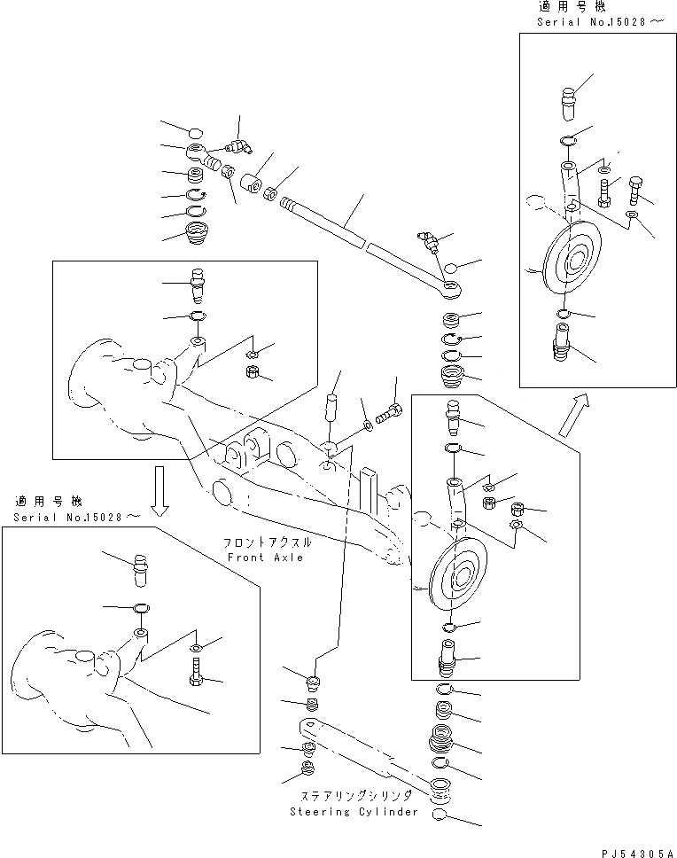 Схема запчастей Komatsu GD510R-1 - ПЕРЕДНИЙ МОСТ (/)(№-.) СИЛОВАЯ ПЕРЕДАЧА