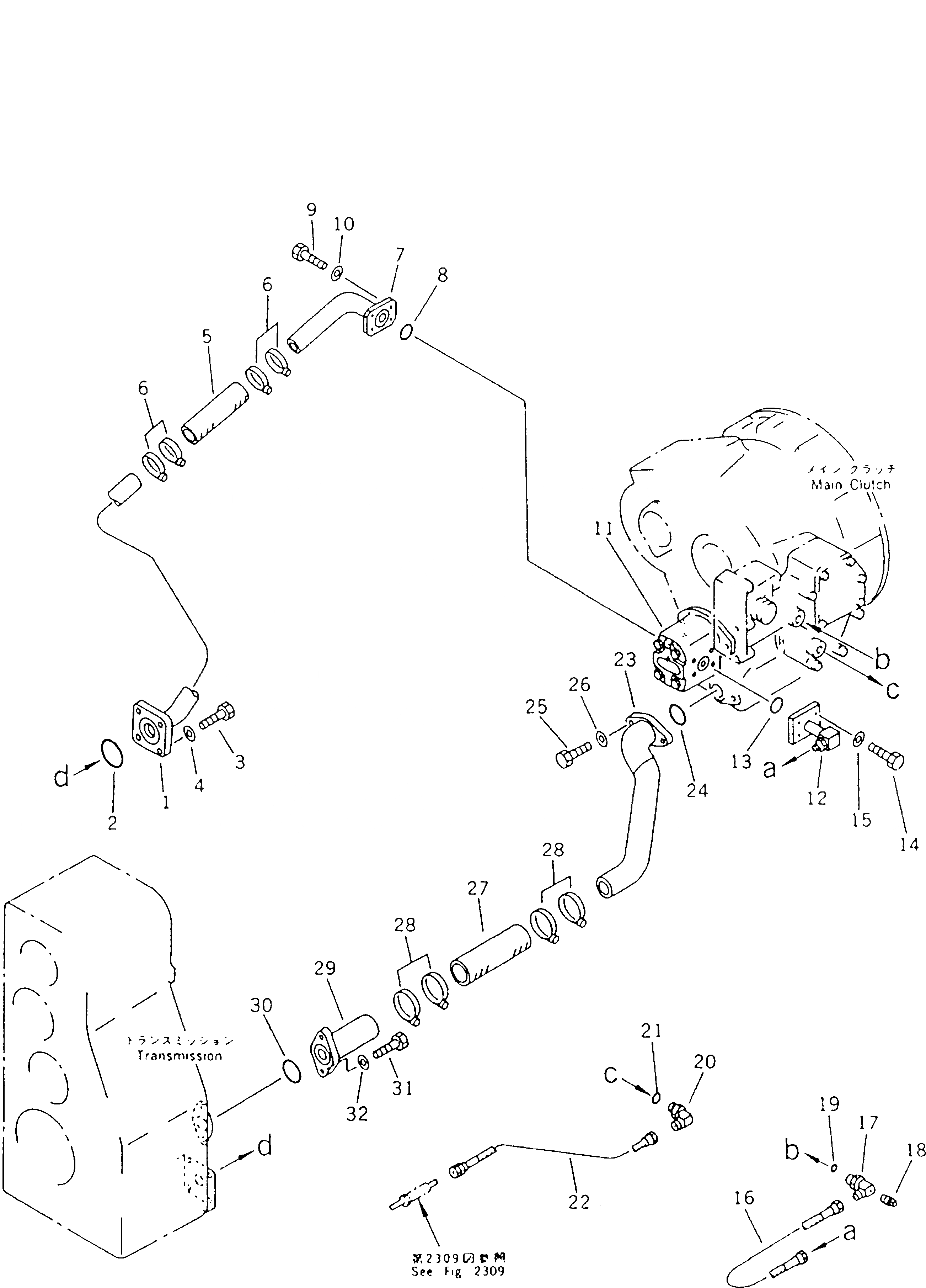 Схема запчастей Komatsu GD510R-1 - МУФТА ТРУБЫ СИЛОВАЯ ПЕРЕДАЧА