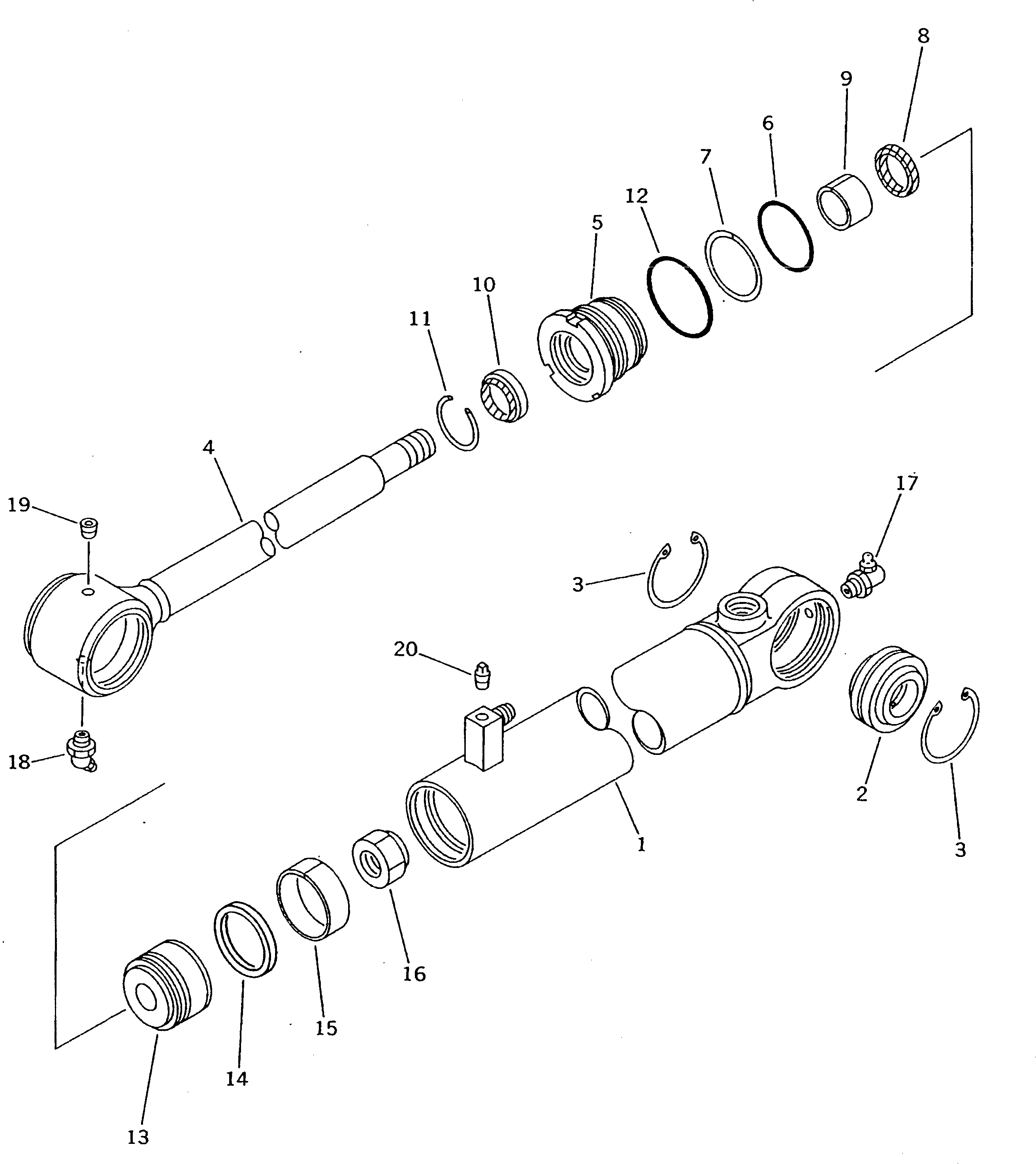 Схема запчастей Komatsu GD510R-1 - ЦИЛИНДР РУЛЕВ. УПР-Я СИЛОВАЯ ПЕРЕДАЧА