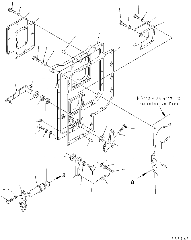 Схема запчастей Komatsu GD511A-1 - ТРАНСМИССИЯ (КРЫШКА УПРАВЛЯЮЩЕГО КЛАПАНА)(№77-) СИЛОВАЯ ПЕРЕДАЧА