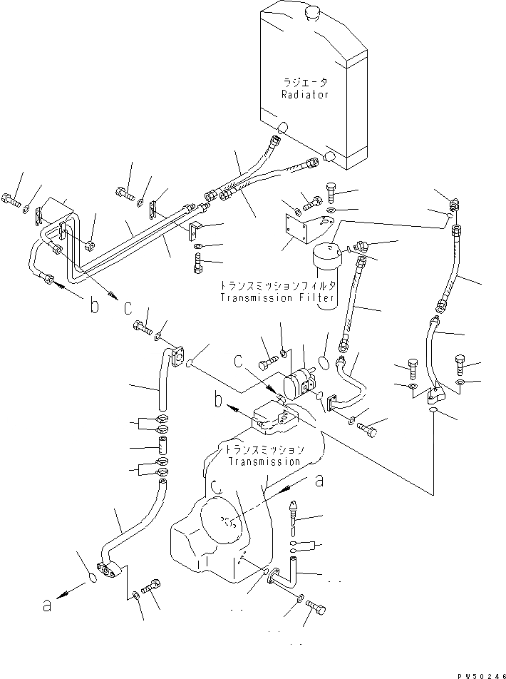 Схема запчастей Komatsu GD511A-1 - ГИДРОЛИНИЯ ТРАНСМИССИИ(№-8) СИЛОВАЯ ПЕРЕДАЧА