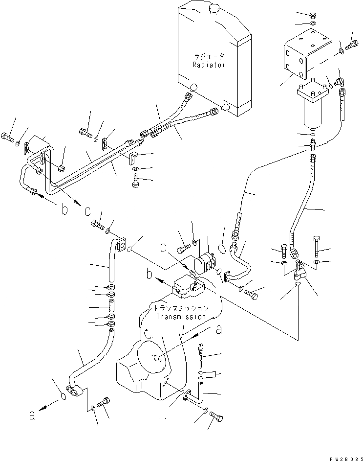 Схема запчастей Komatsu GD511A-1 - ГИДРОЛИНИЯ ТРАНСМИССИИ(№8-) СИЛОВАЯ ПЕРЕДАЧА