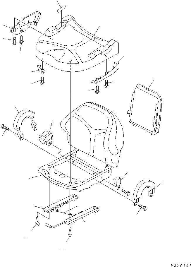 Схема запчастей Komatsu GD511A-1 - СИДЕНЬЕ ОПЕРАТОРА (SUS СИДЕНЬЕ) (С OUT КОНДИЦ. ВОЗДУХА)(№-) РАМА И ЧАСТИ КОРПУСА