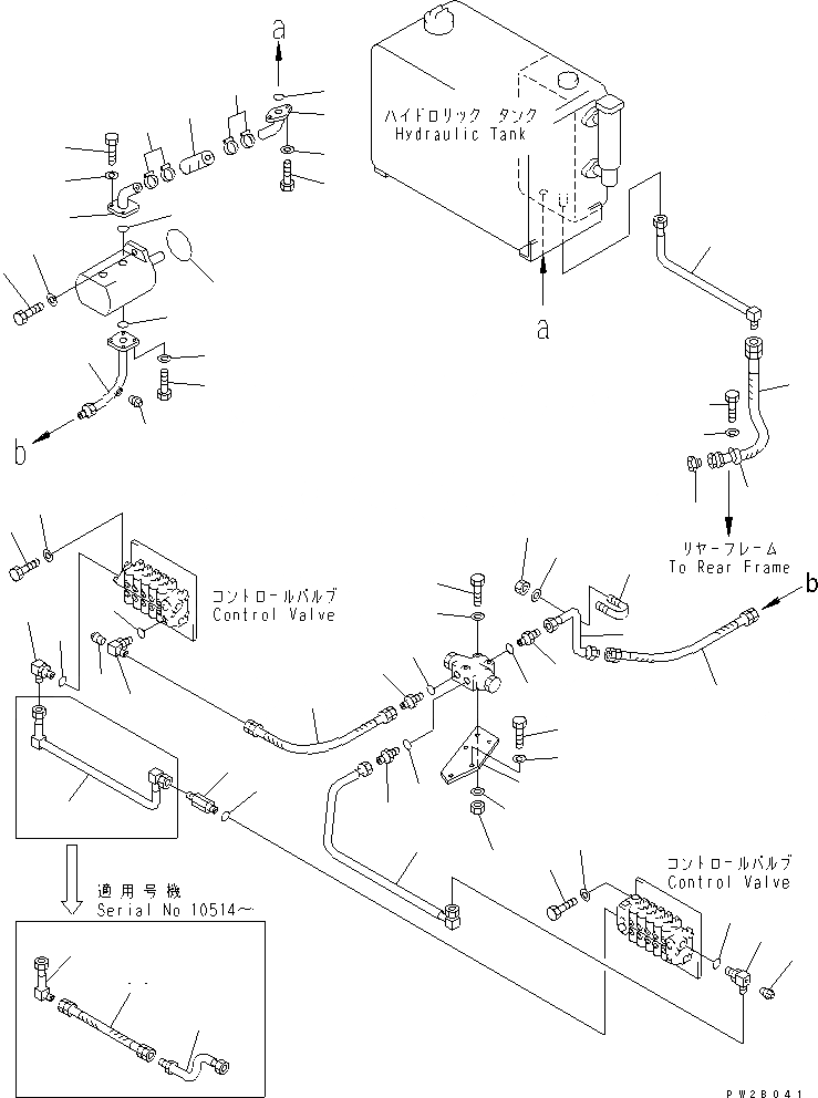 Схема запчастей Komatsu GD511A-1 - ГИДРОЛИНИЯ (ИЗ БАКА В НАСОС - УПРАВЛЯЮЩ. КЛАПАН) ГИДРАВЛИКА