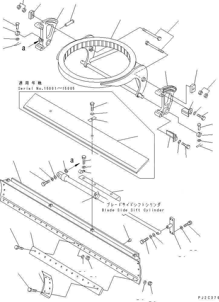 Схема запчастей Komatsu GD511A-1 - ОТВАЛ И КОЛЬЦЕВ. СУППОРТ РАБОЧЕЕ ОБОРУДОВАНИЕ