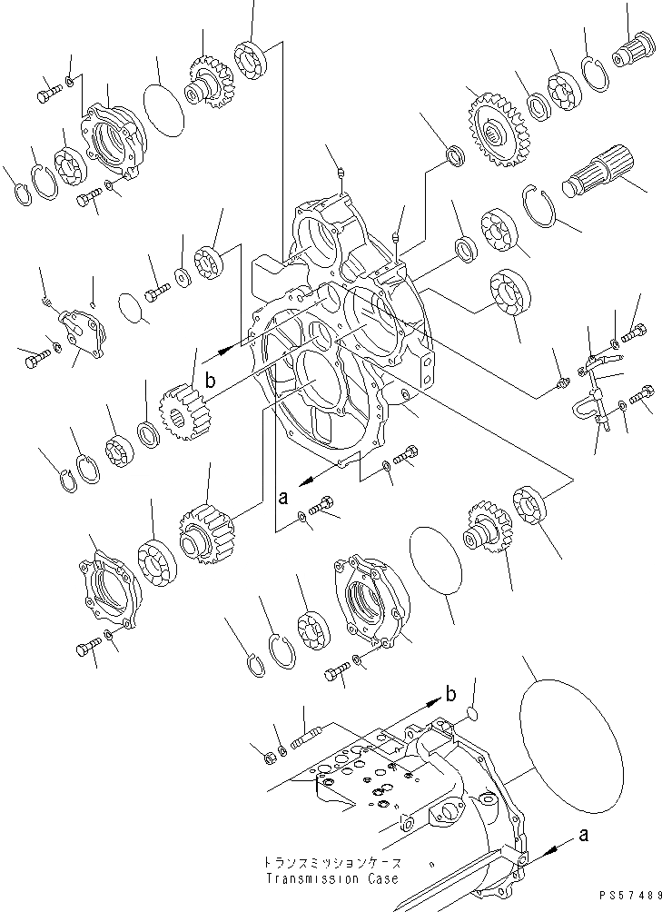 Схема запчастей Komatsu GD521A-1E - ТРАНСМИССИЯ (МЕХ-М ОТБОРА МОЩНОСТИ) СИЛОВАЯ ПЕРЕДАЧА