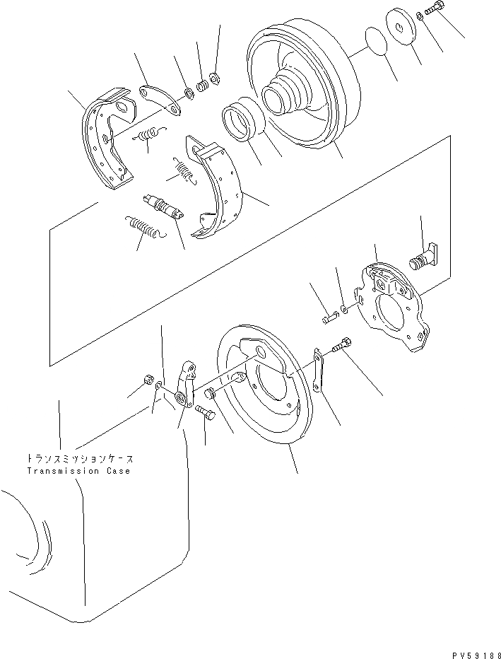 Схема запчастей Komatsu GD521A-1E - ТРАНСМИССИЯ (СТОЯНОЧНЫЙ ТОРМОЗ) СИЛОВАЯ ПЕРЕДАЧА