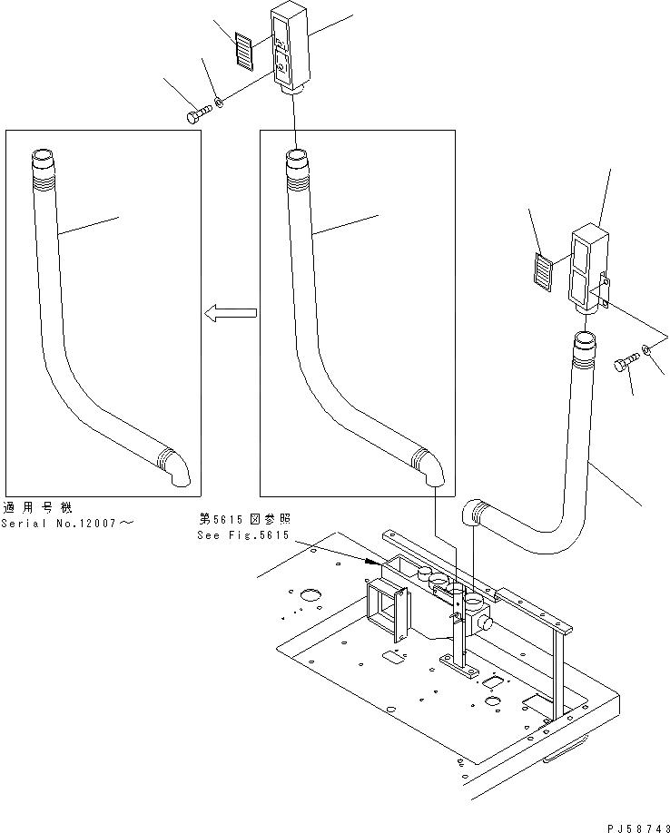 Схема запчастей Komatsu GD521A-1E - КОНДИЦ. ВОЗДУХА (/9) (ВОЗДУХОВОД¤ ЗАДН.) РАМА И ЧАСТИ КОРПУСА