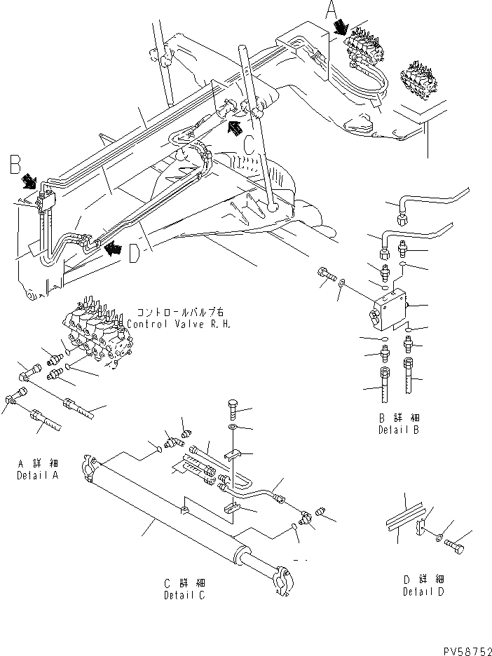 Схема запчастей Komatsu GD521A-1E - ГИДРОЛИНИЯ (СЦЕПНОЕ УСТРОЙСТВО SHIFT ЛИНИЯ ЦИЛИНДРА)(№-) ГИДРАВЛИКА