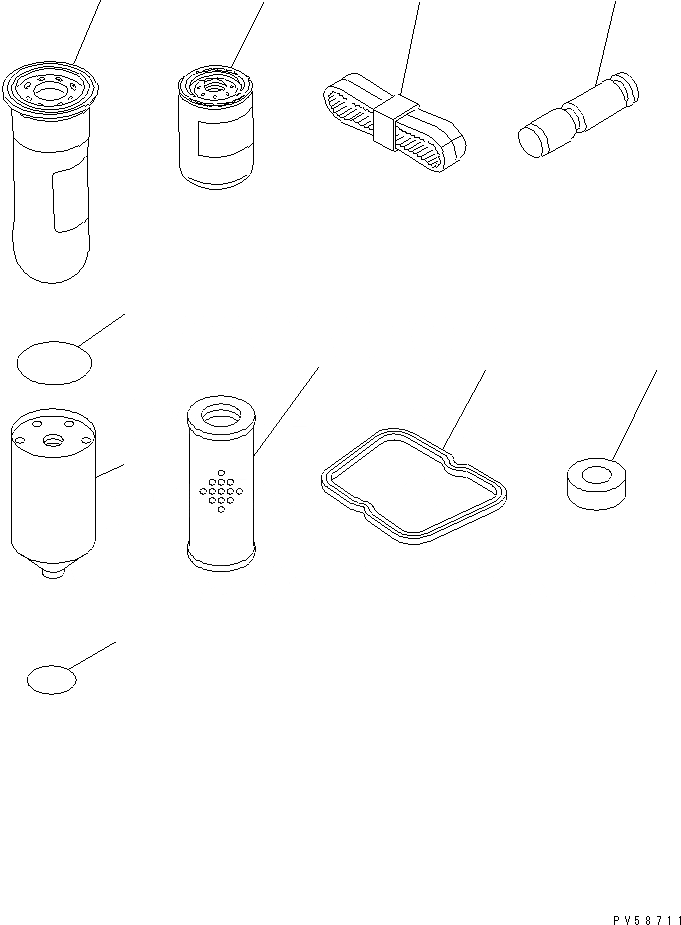 Схема запчастей Komatsu GD521A-1E - ЗАП. ЧАСТИ МАРКИРОВКА¤ ИНСТРУМЕНТ И РЕМКОМПЛЕКТЫ
