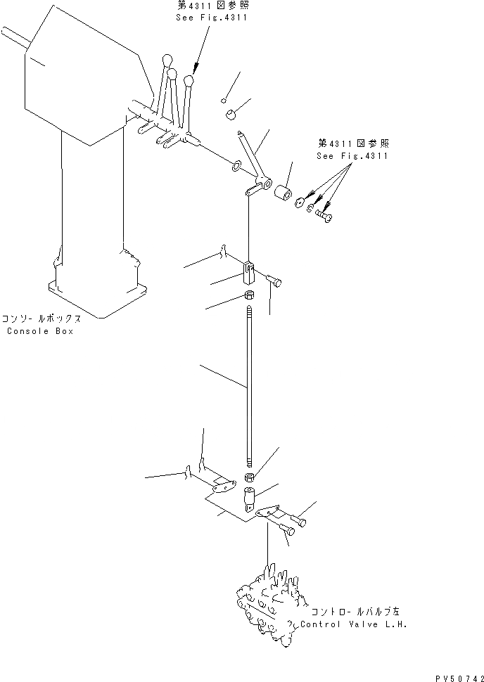 Схема запчастей Komatsu GD521A-1 - ГИДРАВЛ РЫЧАГ УПРАВЛ-Я (ДЛЯ РЫХЛИТЕЛЬ) СИСТЕМА УПРАВЛЕНИЯ
