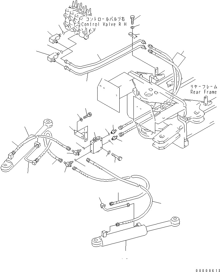 Схема запчастей Komatsu GD521A-1 - ГИДРОЛИНИЯ (ЦИЛИНДР СОЧЛЕНЕНИЯ ЛИНИЯ)(№9-9) ГИДРАВЛИКА